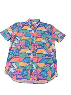 chubbies Colorblock Palm Short-Sleeve Button-Down Shirt